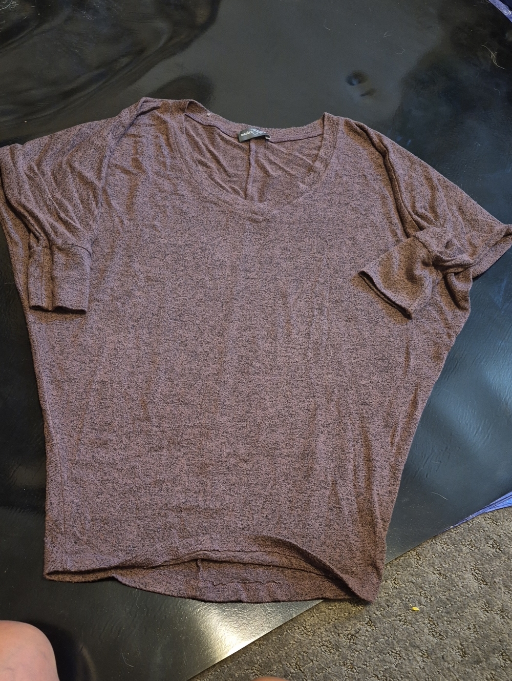 Market & Spruce Short-Sleeve V-Neck Tee in Heather Brown